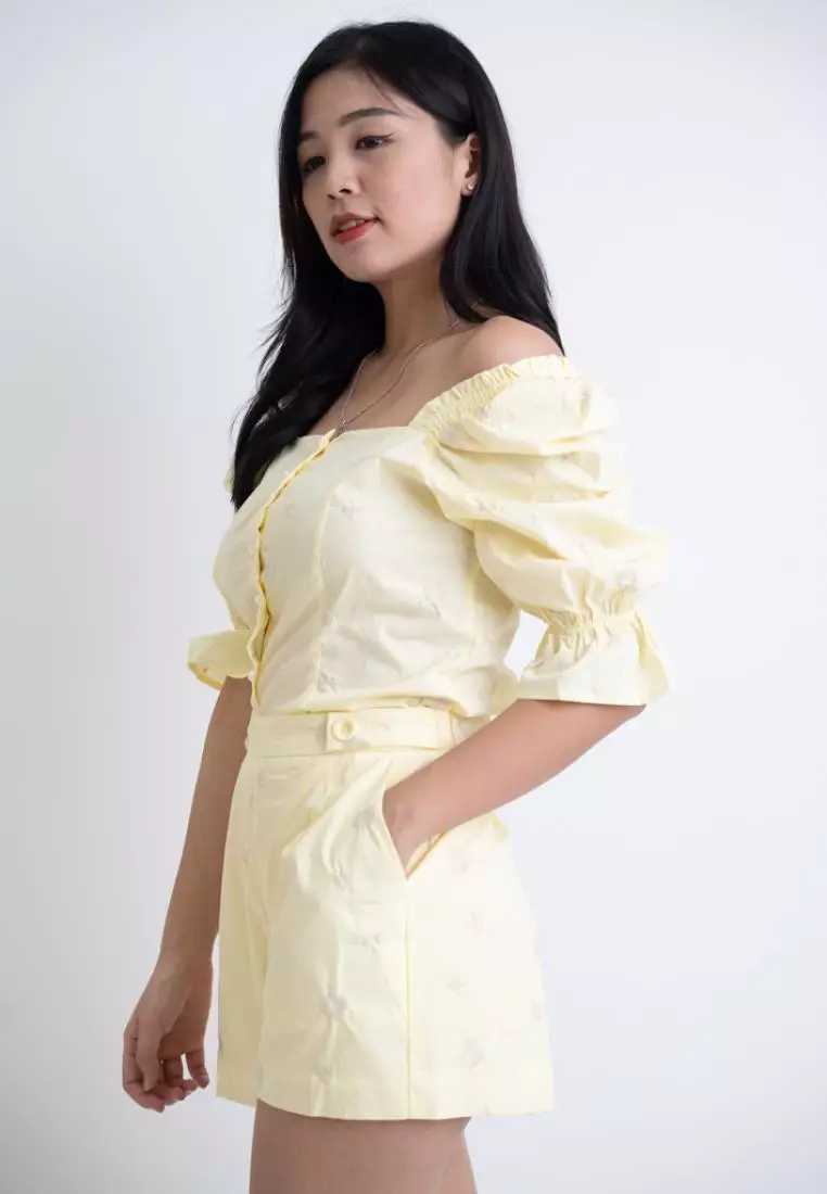 EMBROIDERY COTTON BERMUDA SHORTS