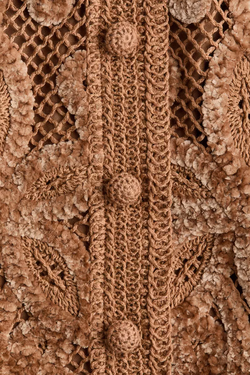 Cropped crochet-look top