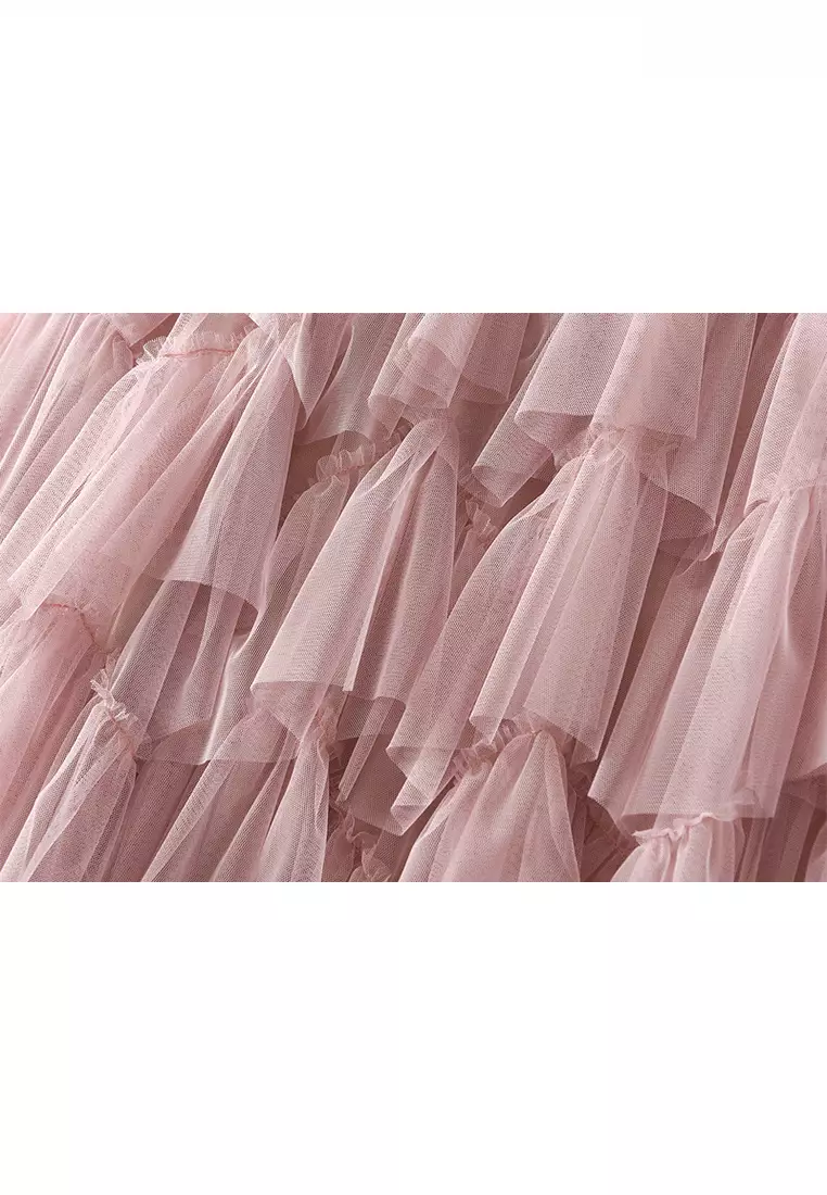 Spring/Summer Puffy Tulle Mesh Tiered Skirt AF1219
