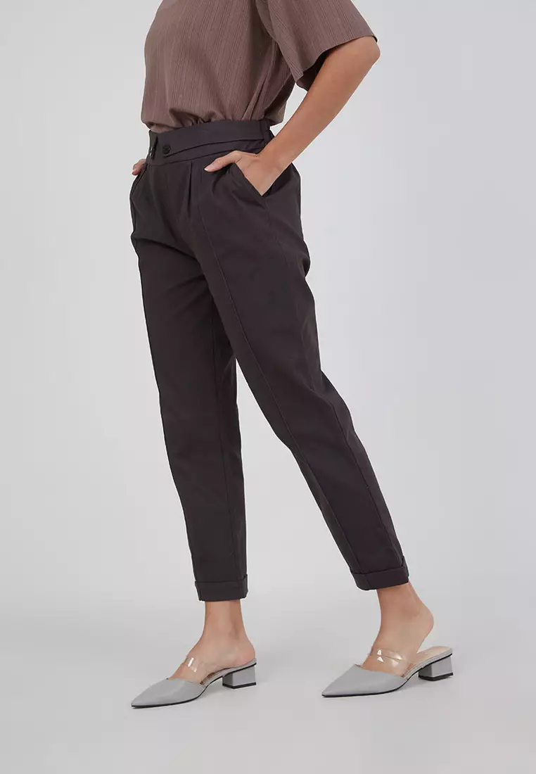 Sophie Maria Collar Pants Dark Grey