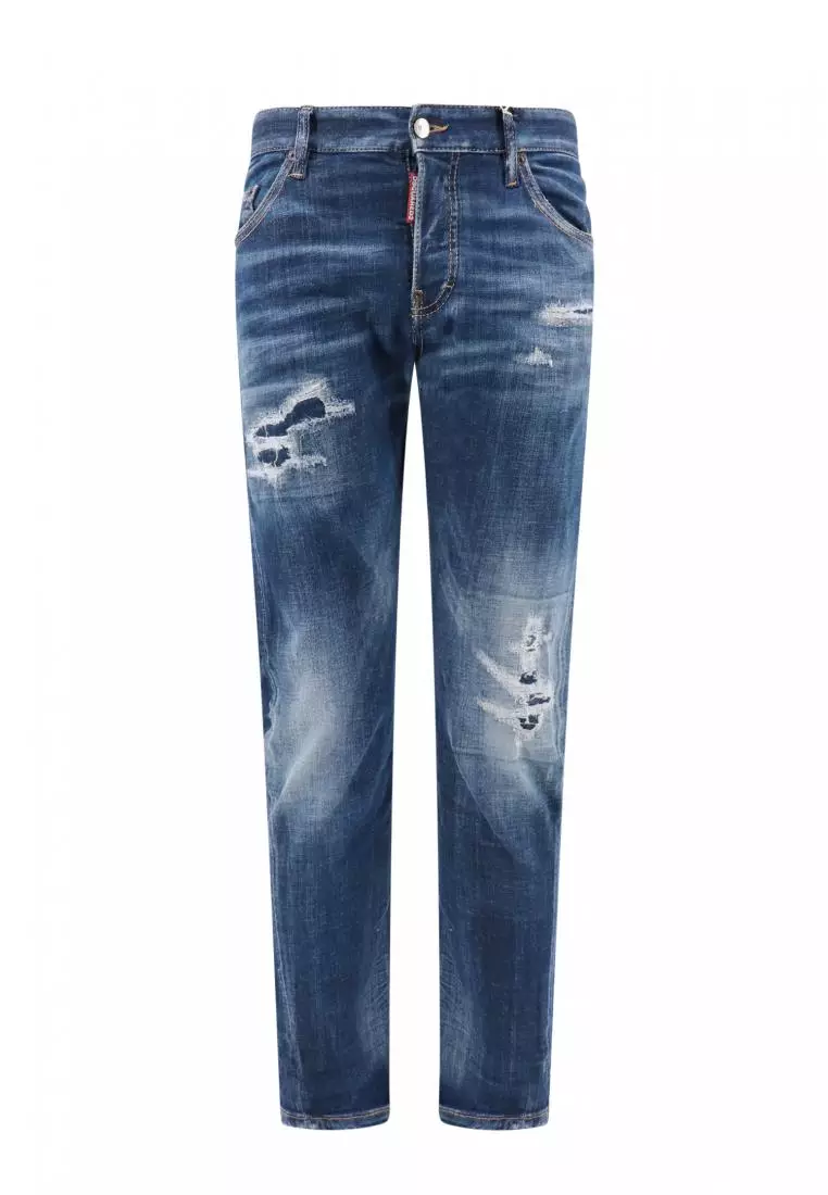 線上選購Dsquared2 Stretch cotton jeans with ripped effect