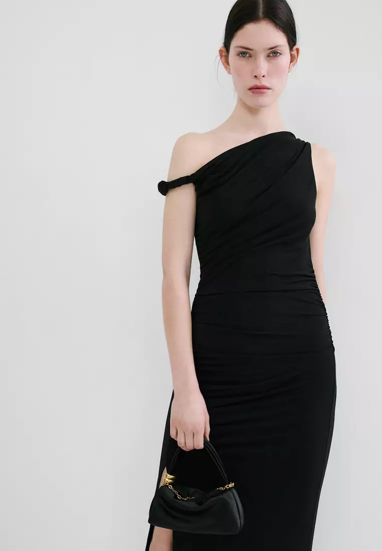 Asymmetrical Dress With Side Slit