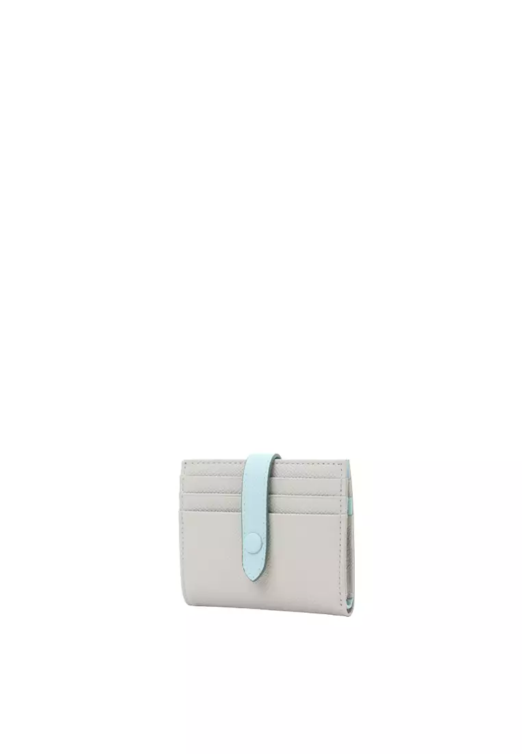 Snap Button Wallet - Light Grey