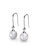Her Jewellery white and silver Pearlie Hook Earrings -  Made with premium grade crystals from Austria HE210AC73HKGSG_2
