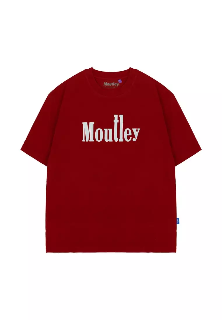 Moutley Men's T-Shirt Short Sleeve Oversized Fit Cotton 20s Red OL-C140325