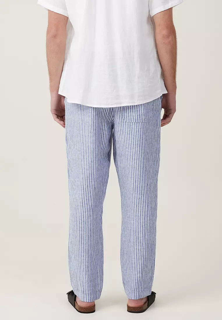Buy Sand Stripe Linen Pants, Casual Khaki Stripes Pants for Men Online