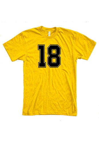 MRL Prints yellow Number Shirt 18 T-Shirt Customized Jersey 7E2C4AAE458921GS_1