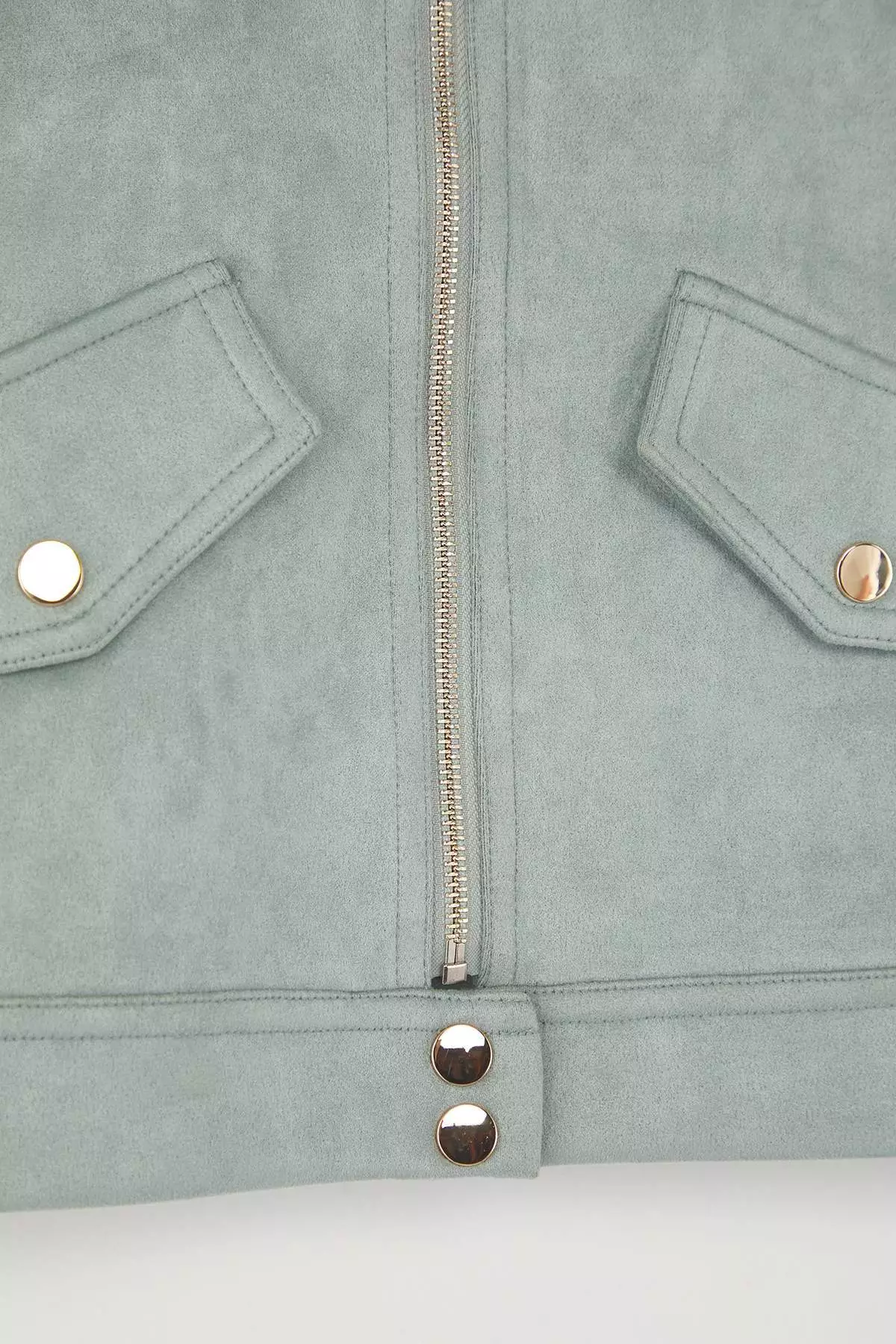 Blue Fitted Mold Suede Slim Jacket Coat