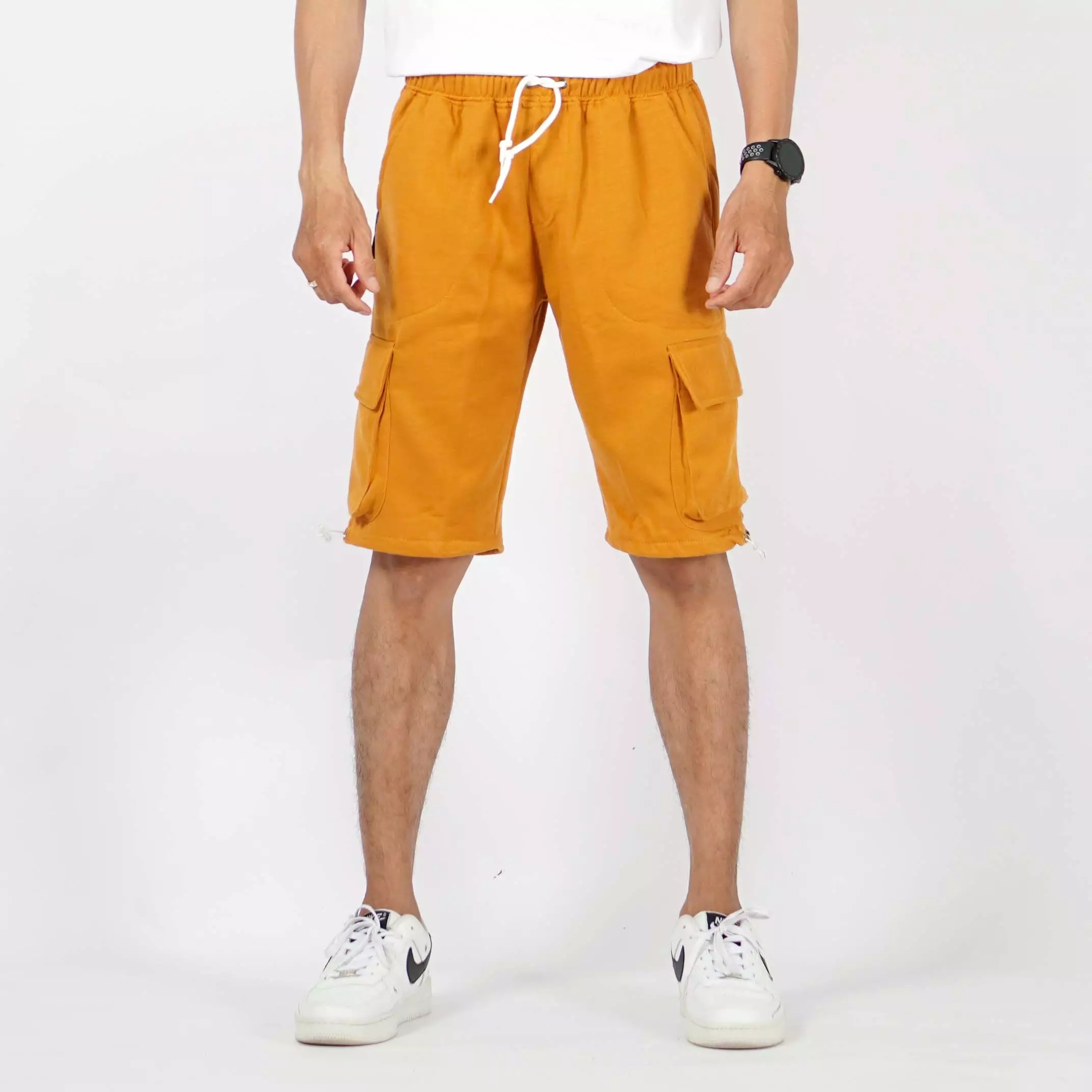 JUAN Cargo Pants Pria Celana Pendek Pria Cargo Celana Kargo Pendek - MUSTARD