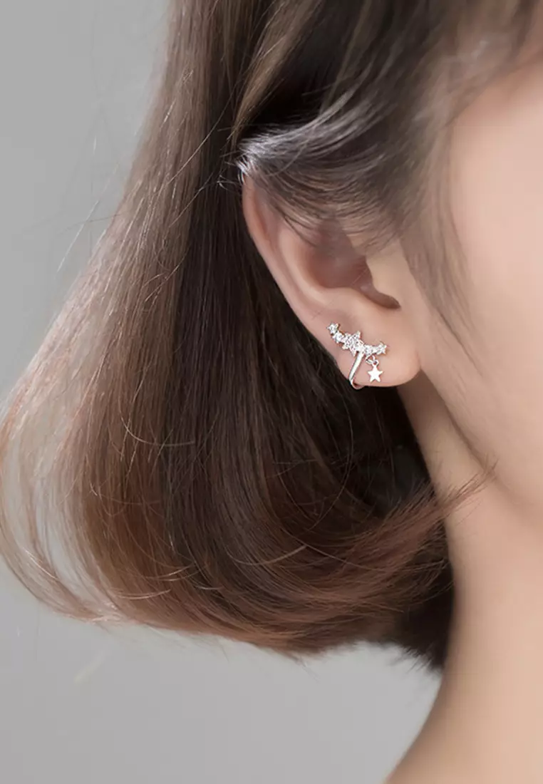 925 Silver Drop Star Ear Cuff JW AR-G5937