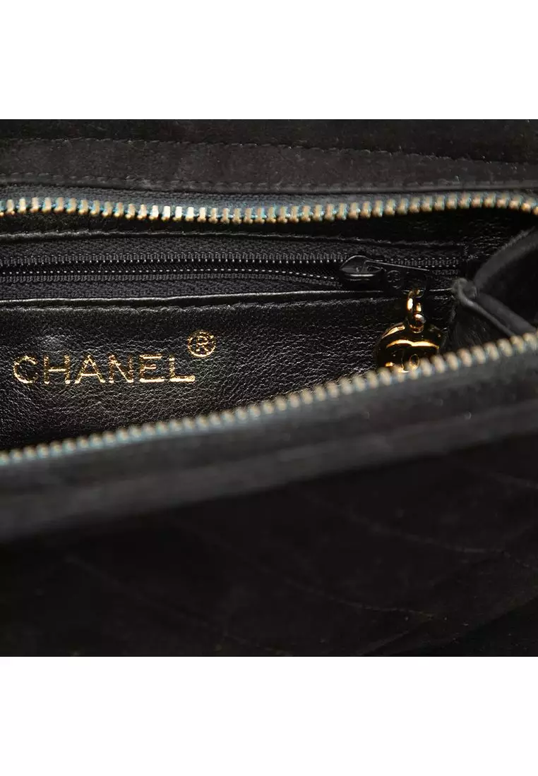 Pre-Loved Chanel Cc Diamond Quilted Suede Crossbody