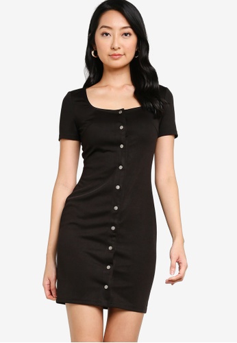 Bodycon dress with button front Clearance