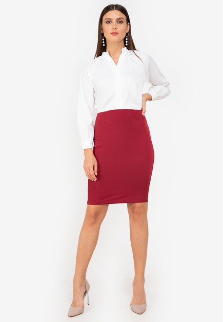red pencil skirt outfits