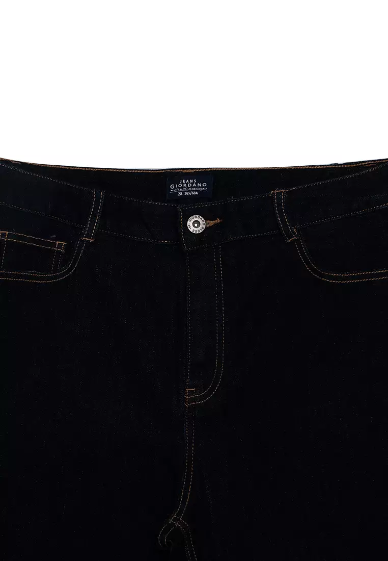 Women's High Waist Regular Tapered Fit Cropped Denim Pants