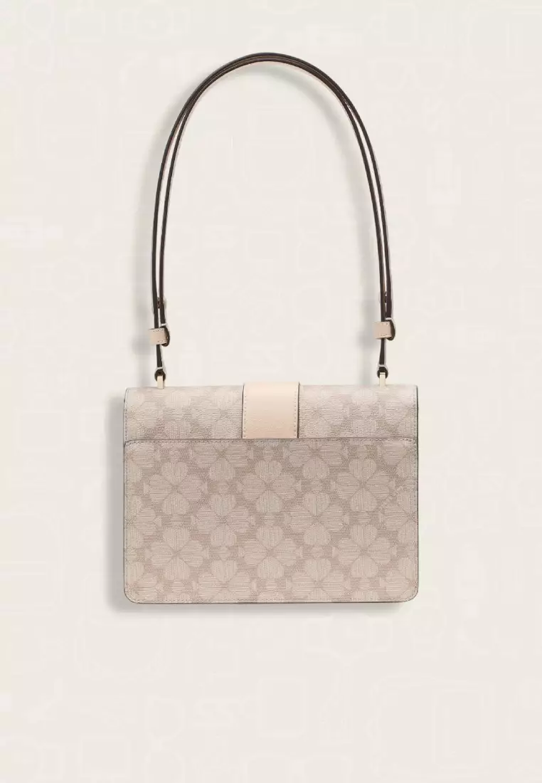 Kate Spade Spade Flower Small Flap Shoulder Bag Dark Beige Multi