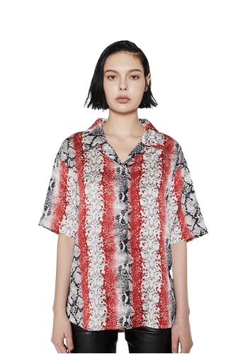 YUYU ACTIVE white and red Palm Spring Shirt ECAD7AAE2E72EEGS_1