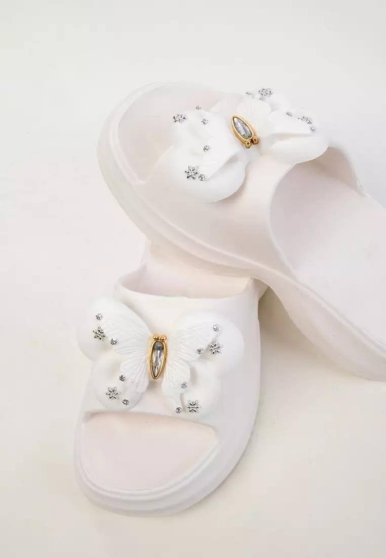 White Women's Slippers 20419