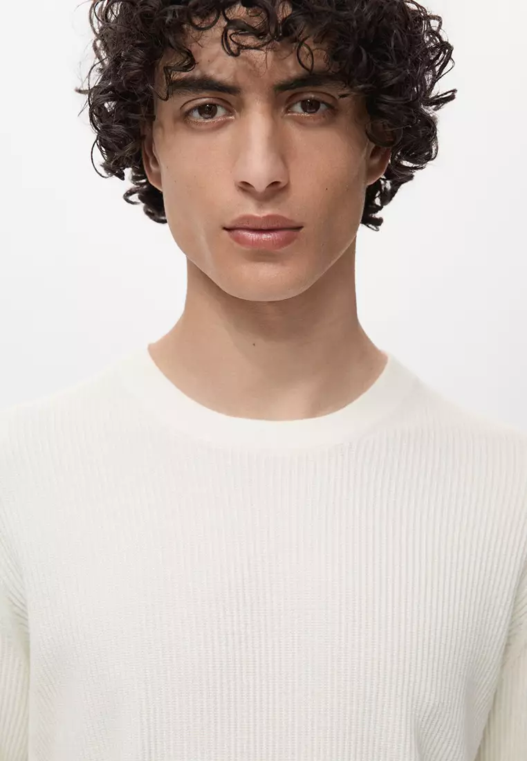 Fine Rib-Knit Cotton Sweater