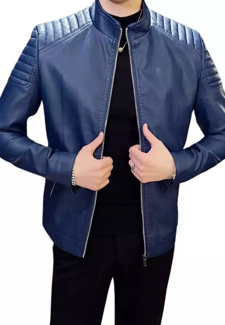 Men's faux clearance leather blazers