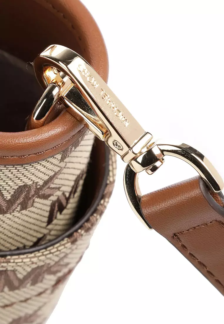 Maeve Logo Small Convertible Tote Bag in Beige/ Ebony 30S3S5VT1J