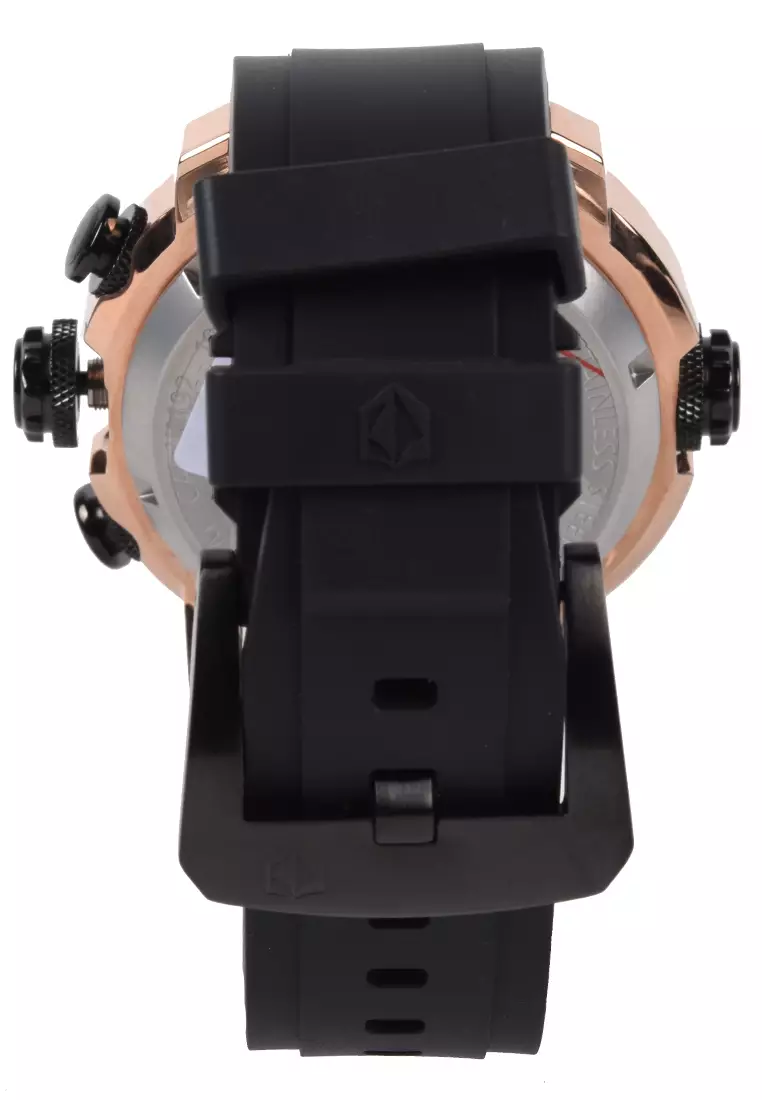 Expedition - Jam Tangan Pria - Rosegold - Black Rubber Strap - 6771MCRBRBA