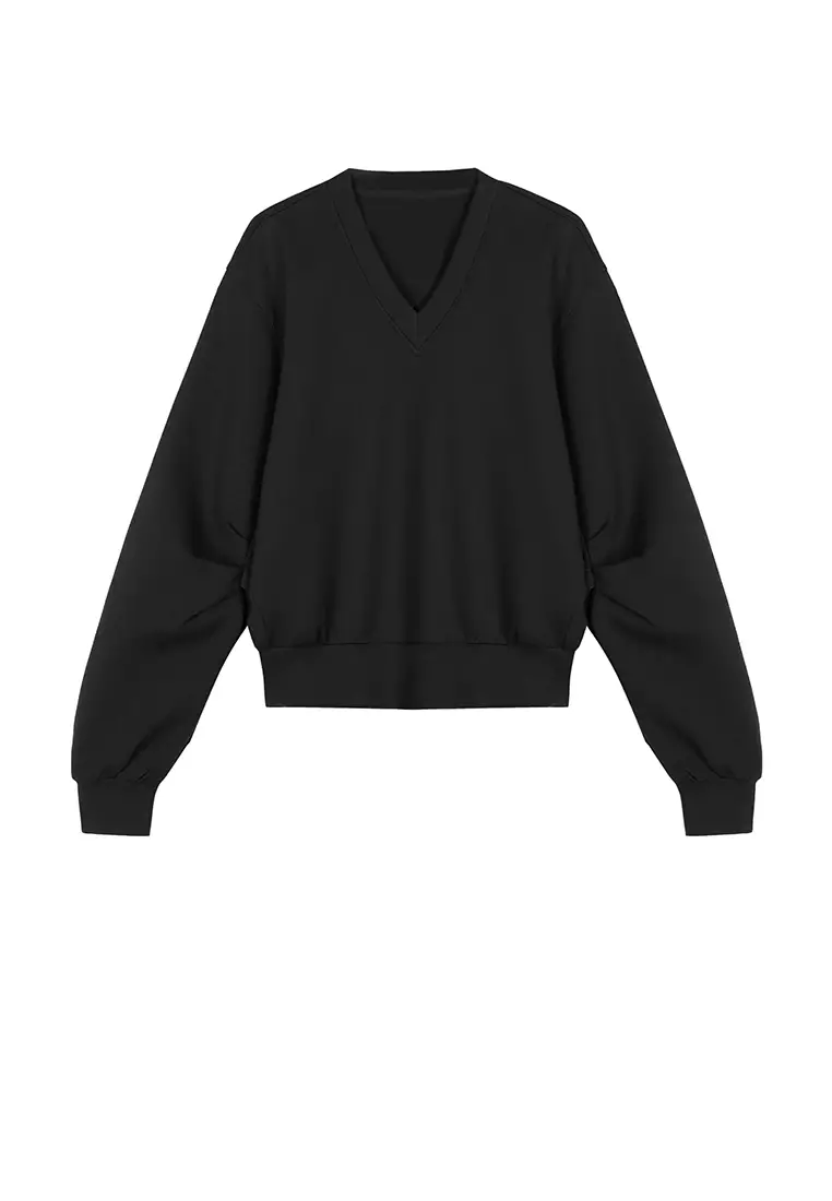 V領寬鬆套頭衛衣