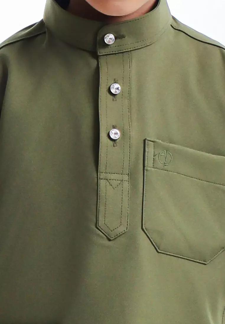 Alain Delon Baju Melayu Cekak Musang Budak - 19026501-45LeafGreen