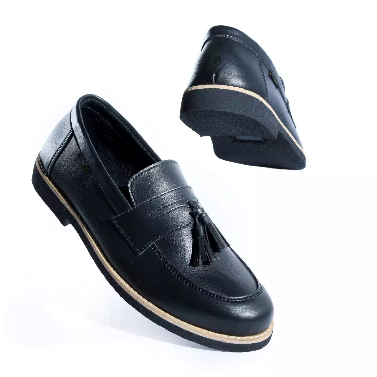 Coutry Boots Paris Sepatu Pria Slip On Loafers Formal Semi Pantofel Black