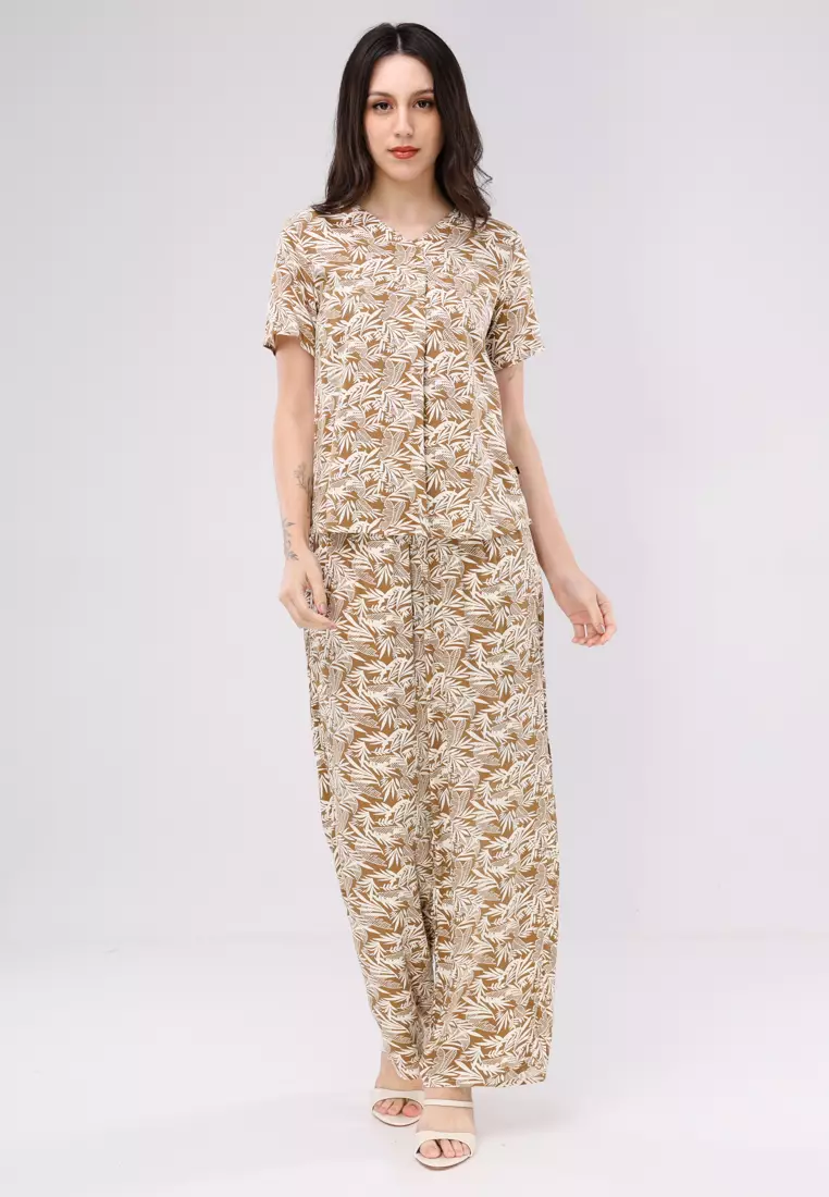 Woven Printed Single Twill Terno Blouse & Pants