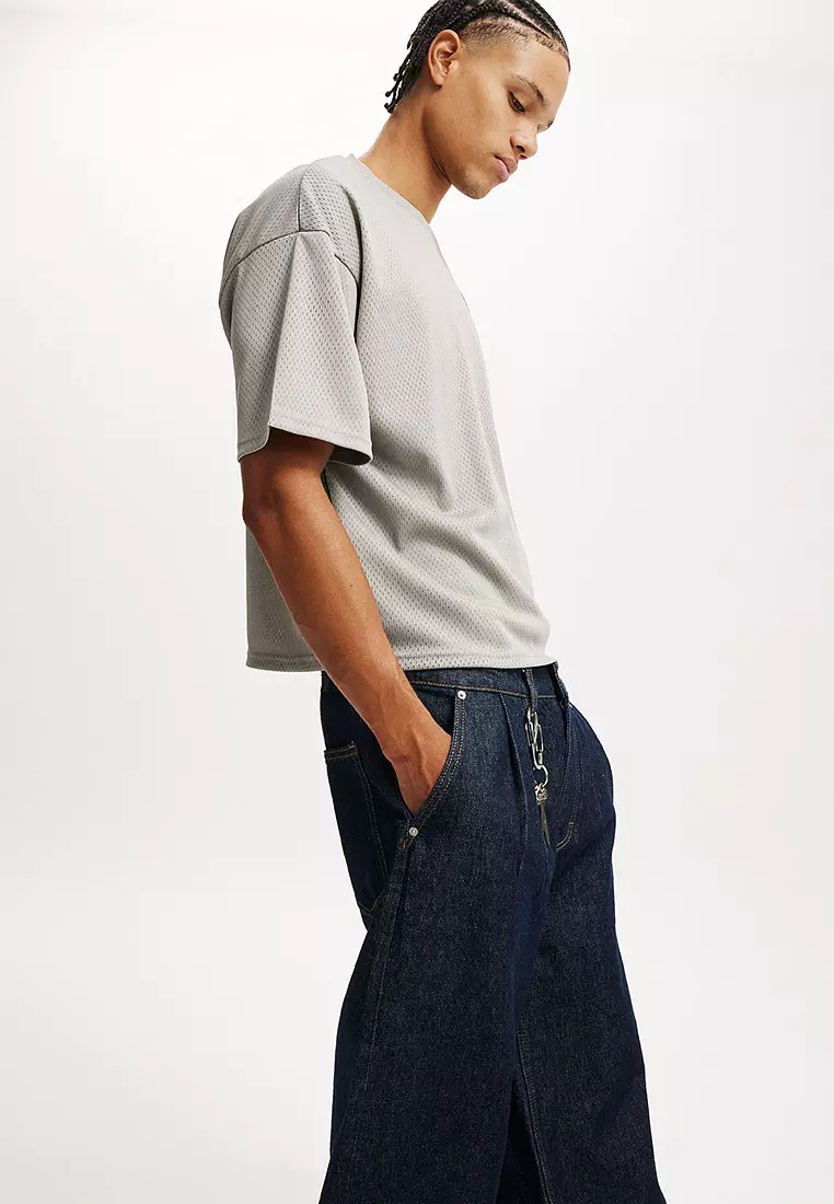Cropped Fit Mesh T-Shirt