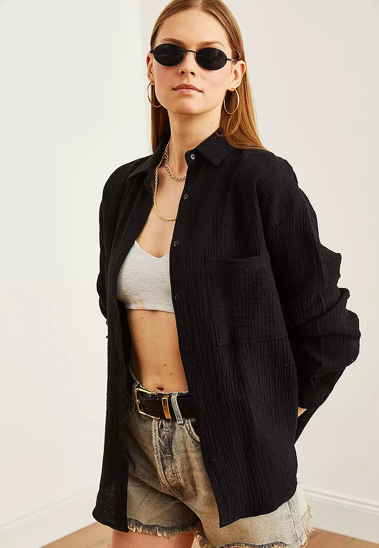 Oversize Basic Muslin Shirt