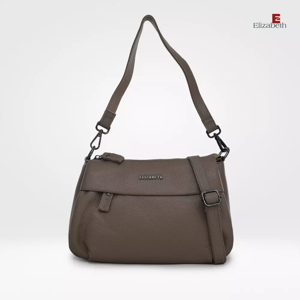 Tas Elizabeth Genuine Leather Shoulder Bag 0720-0481 Khaki