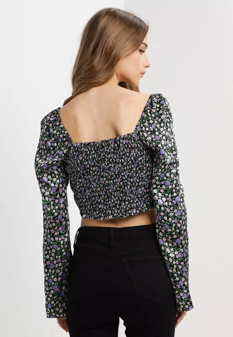 Topshop puff deals sleeve top
