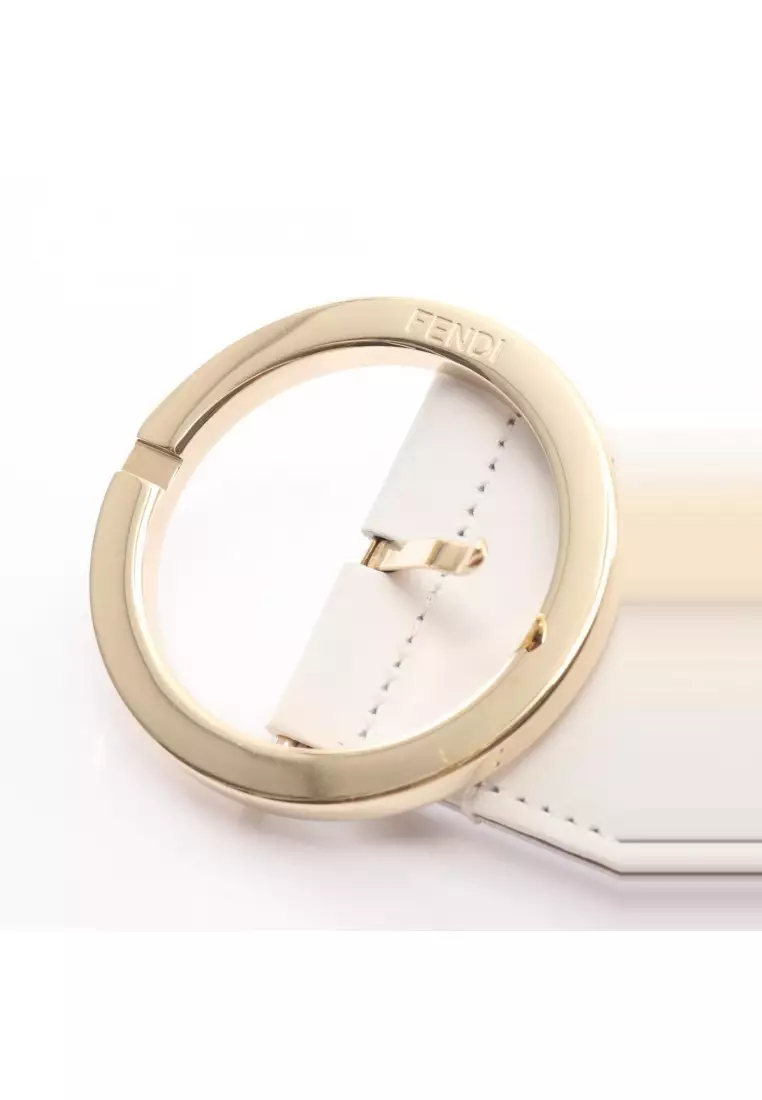 Pre-Loved Fendi belt canvas leather Red multicolor gold hardware