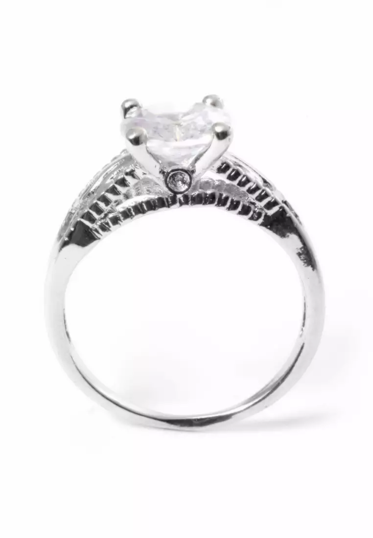 Cincin Diamond Casual Perhiasan Aksesoris Fashion Wanita Sliver - 4