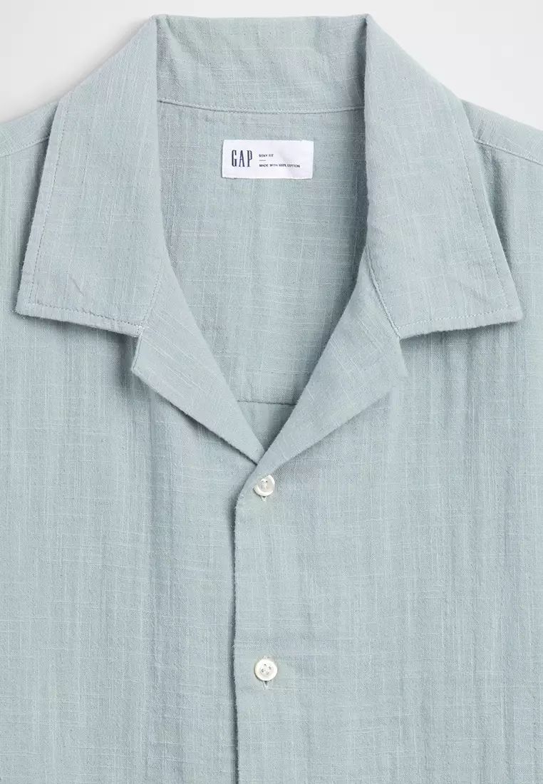 Short Sleeve Boxy Gauze Shirt