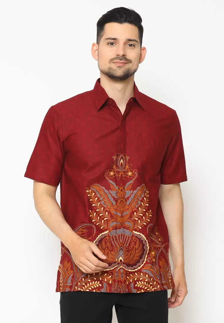 Hadinata Batik Pria Kemeja Pendek Lateef Laila