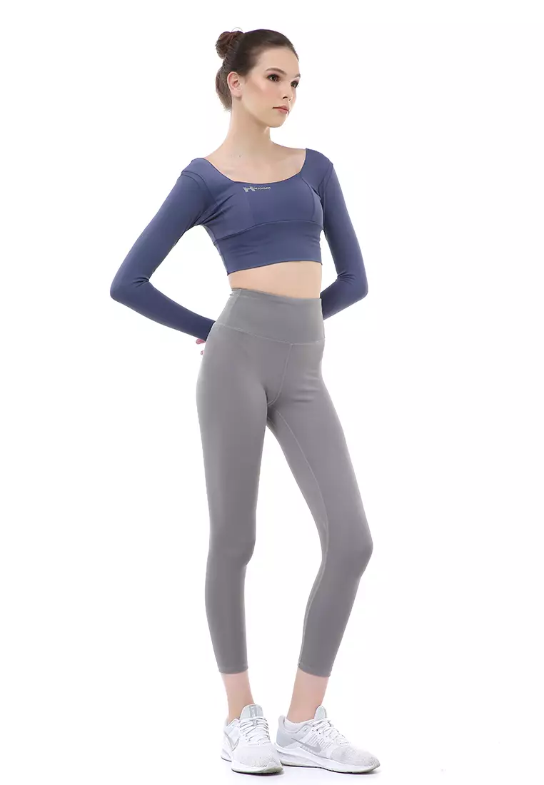 Mikayla One Set Pakaian Olahraga Wanita Atasan & Celana Panjang Kombinasi Warna Material Polyester ORIGINAL - Navy Gray