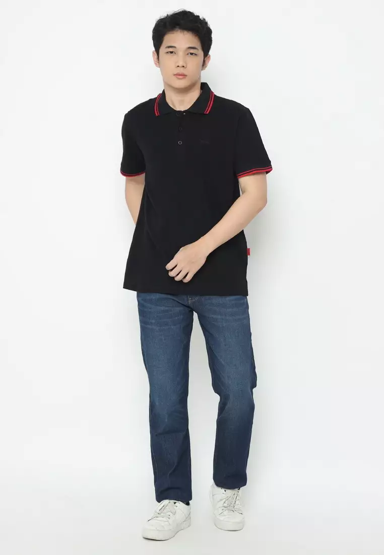 POLICE Polo Shirt Krah Stripes Pria 207200031