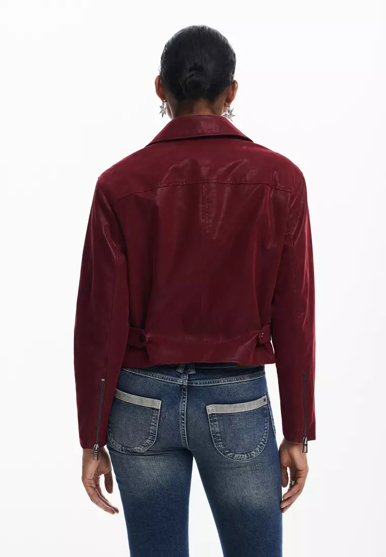 Shiny faux leather jacket