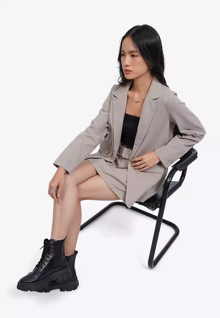 Oversized Twill Blazer