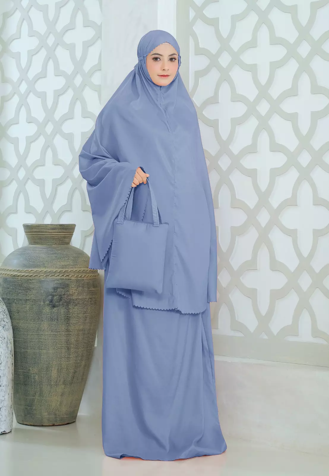 Zelena - Mukena Basic Sabira Lasercut 2in1 Prayer Set - Dewasa