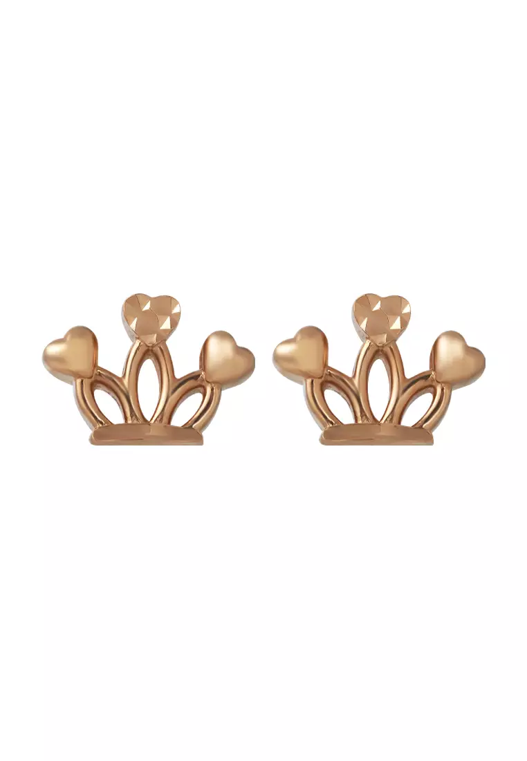 Gold crown cheap stud earrings