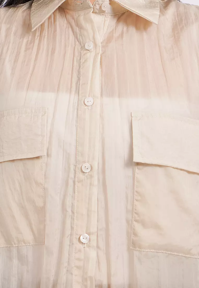 Puff Sleeve Sheer Shirt