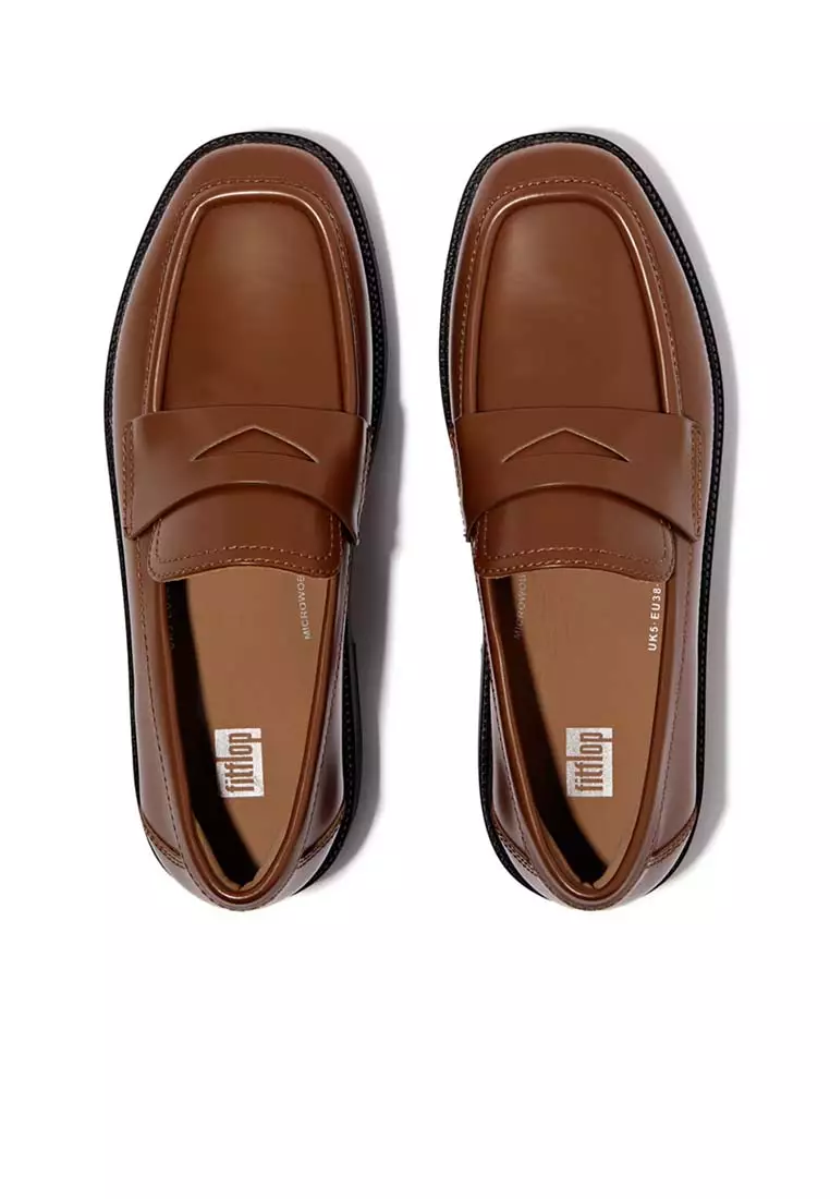 FitFlop Cognac Brown Penny Loafer Flats Dynamicushion Comfort US 10 EU 42 Amazon.com | FitFlop Women main image 3