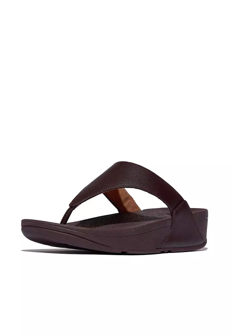 FitFlop LULU Leather Toe-Post Sandals - Plumberry (I88-C88)