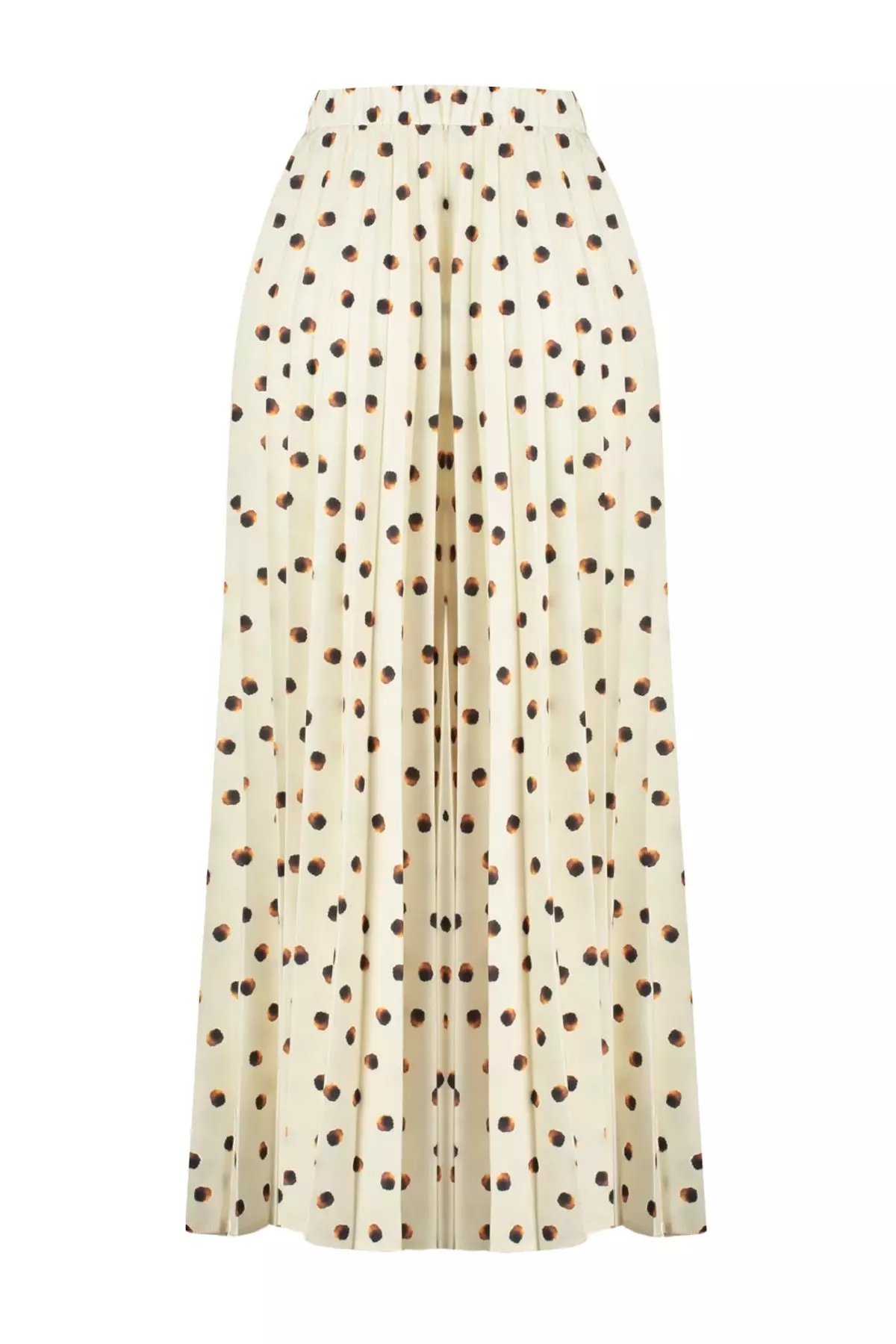 Polka-Dot Pleated Skirt