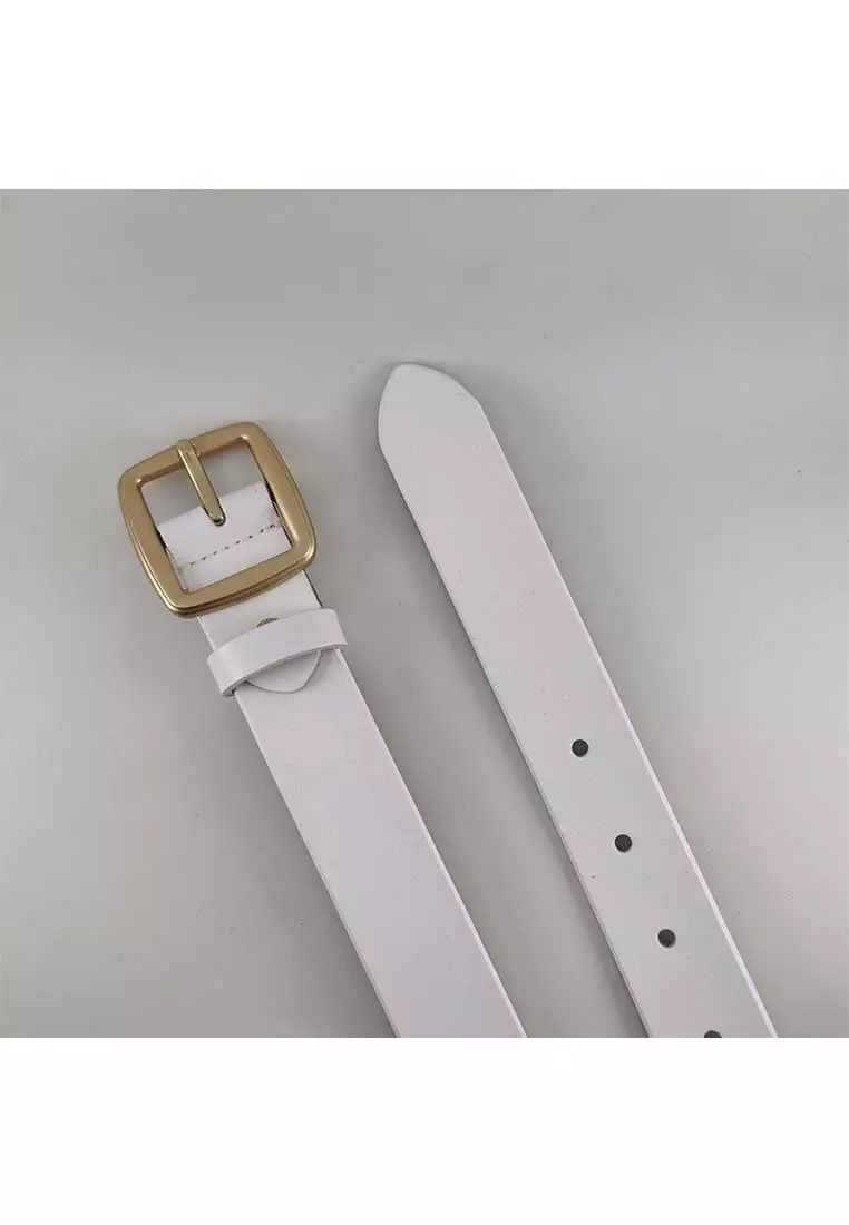 Women Leather Belt 5W06 White