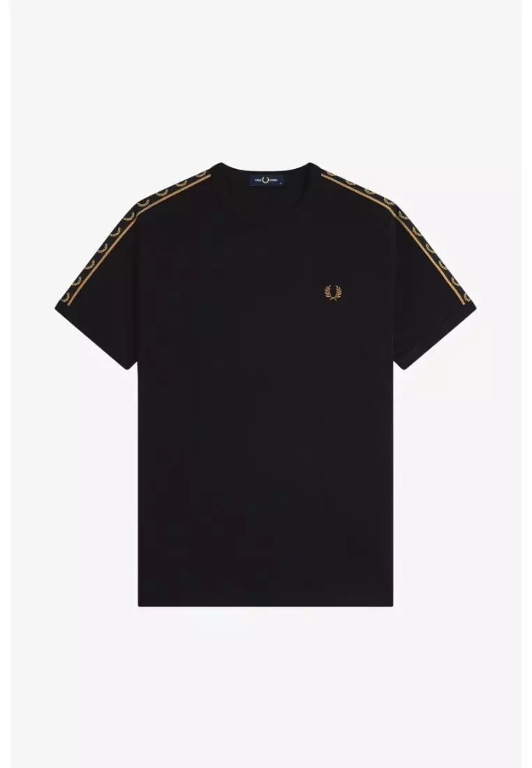 Fred Perry M4613 Contrast Tape Ringer T-Shirt (Black / Shaded Stone)