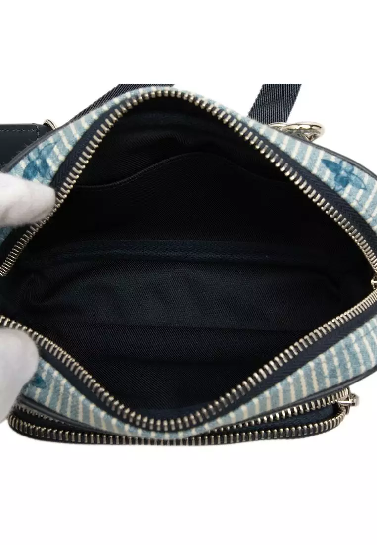 Pre-Loved Louis Vuitton Monogram Denim Watercolor Hickory Stripes Outdoor Pouch